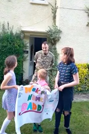 Heart-Warming Reunion: RAF Dad Surprises His Children After 4 Months