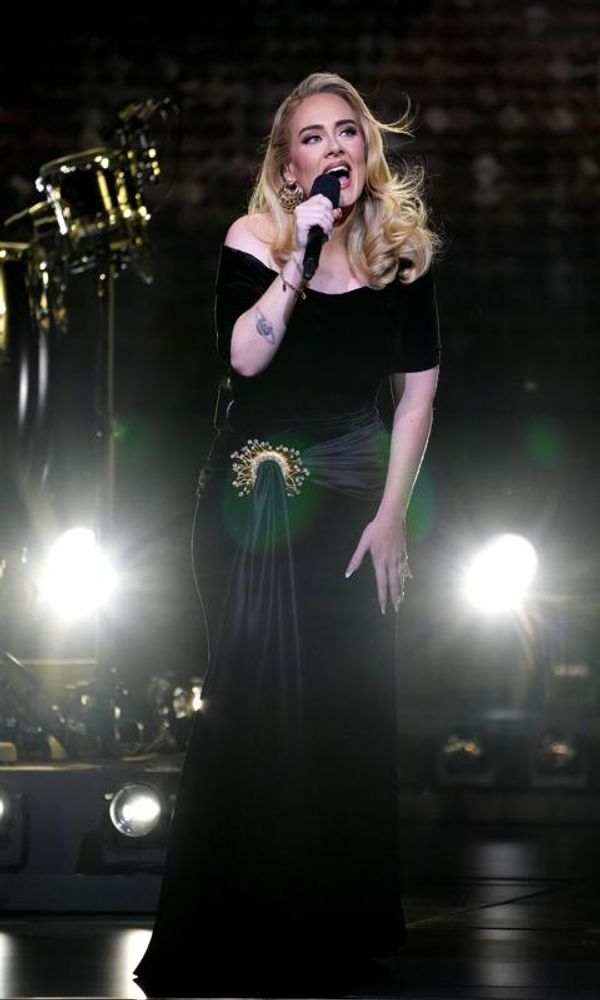 Adele performing on stage