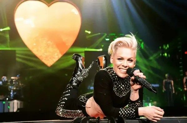 Pink performing on stage