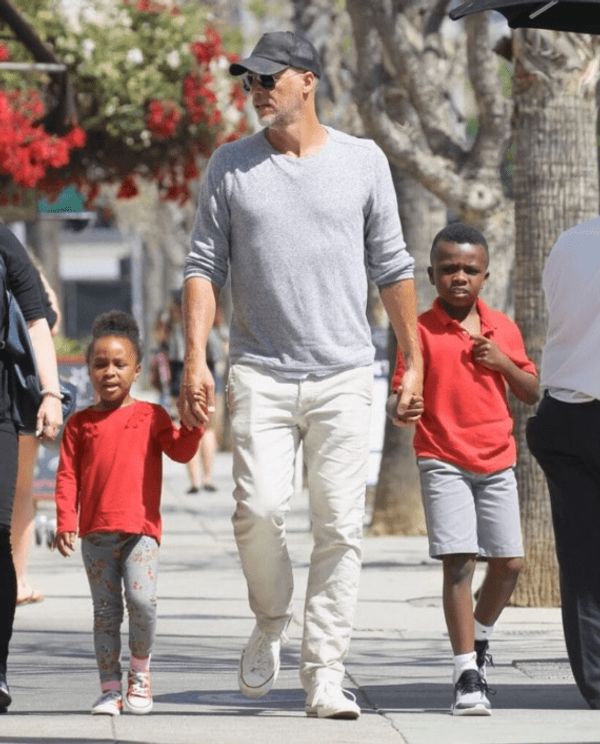 Sandra Bullock, Bryan Randall, and their children