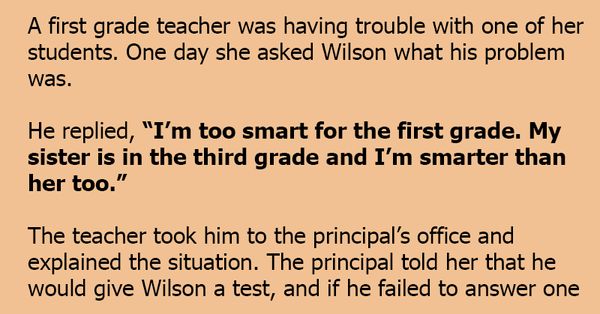 Wilson, the Smart First Grader