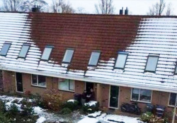 Snow-covered rooftop