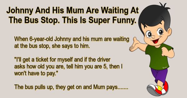 Johnny and His Mum at the Bus Stop