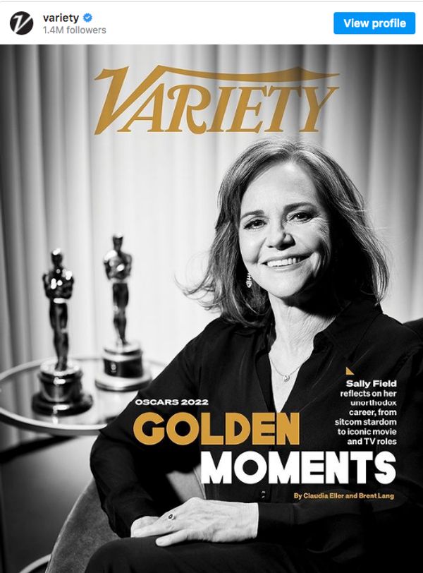 Sally Field with her Oscars and Emmys