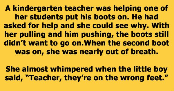 Kindergarten Teacher’s Hilarious Boot Mishap