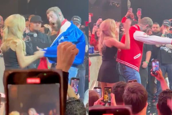 Patrick Mahomes’ Wife Swaps Jackets with Post Malone at Chiefs’ Super Bowl Afterparty