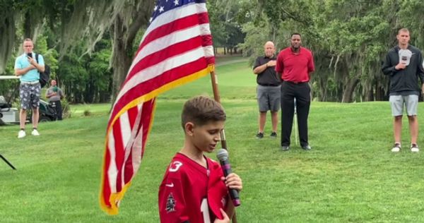 Emotional Impact: 10-Year-Old Wows with National Anthem, Bringing Tears to Grown Men