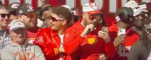 Patrick Mahomes Saves Travis Kelce from Embarrassing Karaoke Moment at Chiefs Super Bowl Parade