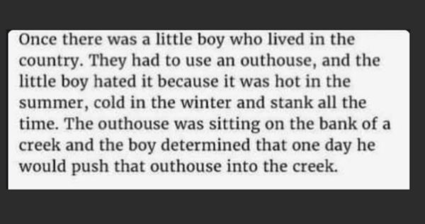 The Little Boy and the Outhouse