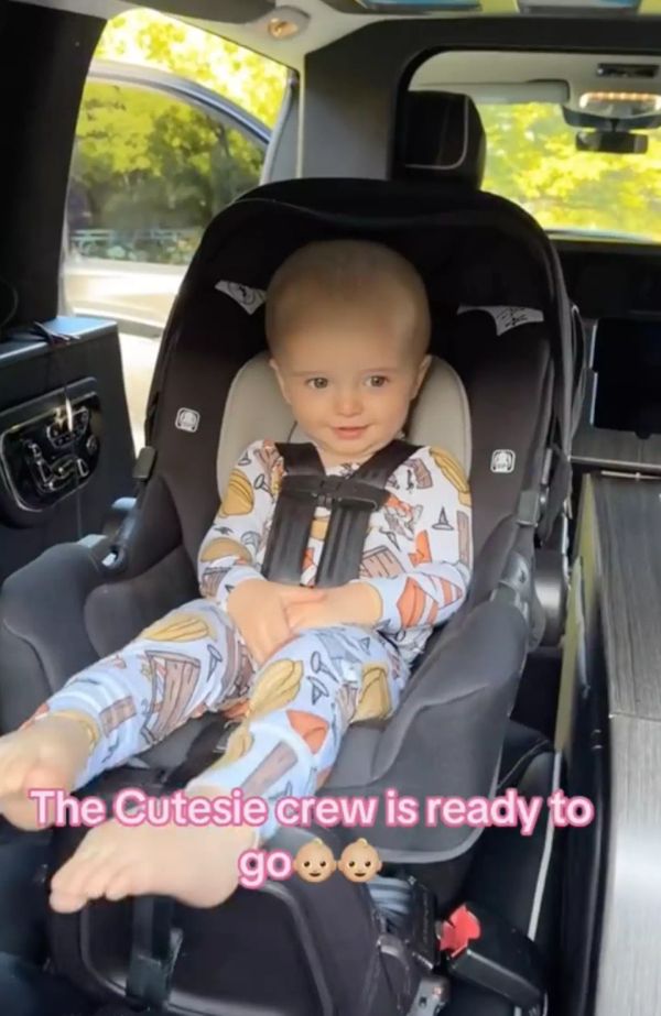 The babies could be seen rear-facing in a follow-up video. (TikTok/@parishilton)