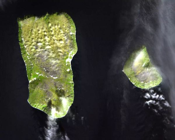 The Diomede Islands seen from space. (NASA Jet Propulsion Laboratory)