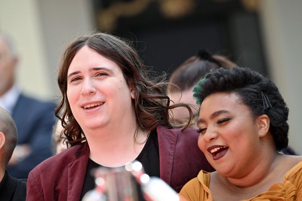 After Transition: Ruby and her wife Kynthia at the Jamie Lee Curtis Hand and Footprint Ceremony in 2022 | Source: Getty Images