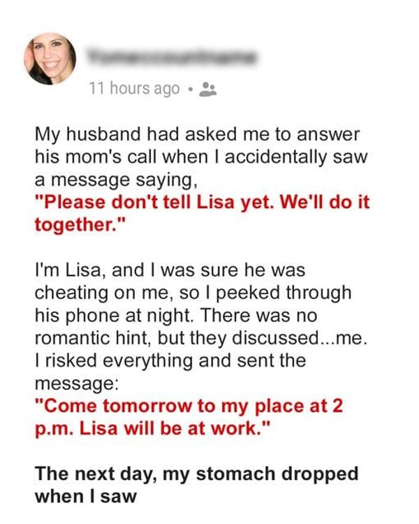 Wife Sees Stranger’s Message About Her on Husband’s Phone