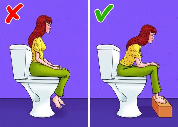 Incorrect position on toilet