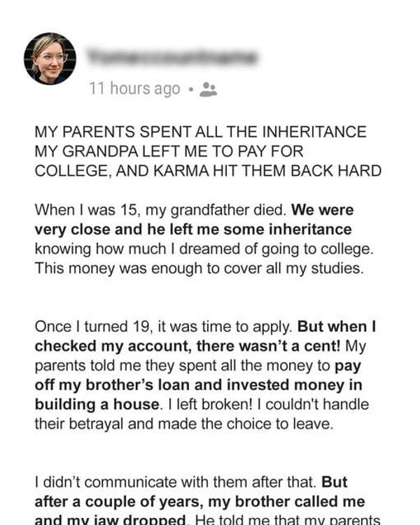 My College Fund Inheritance: A Tale of Betrayal, Forgiveness, and Redemption