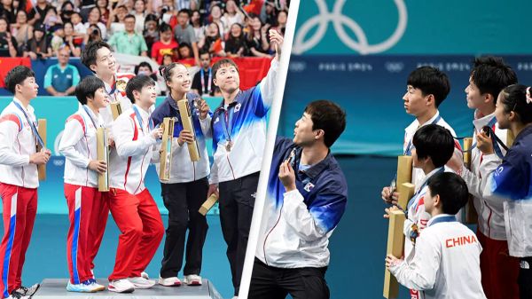 North and South Korean athletes take history-making selfie together at the Olympics