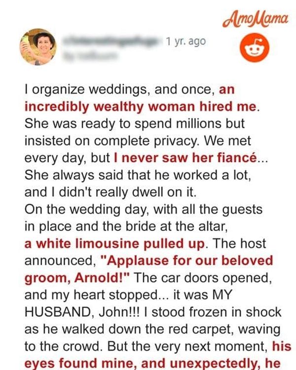 I Organize Wedding for Rich Woman, on the Day of Event My Husband Gets Out of Groom’s Limousine