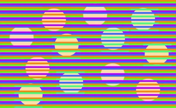 Colorful circles optical illusion