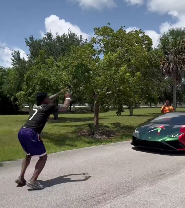 YouTuber IShowSpeed shared a video of him jumping over a car