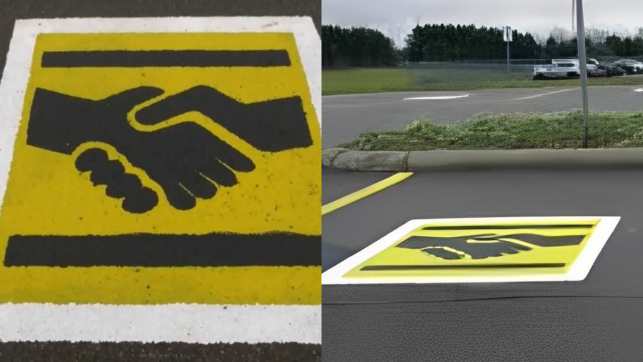 The Hidden Meaning Behind the Handshake Symbol on Parking Spaces