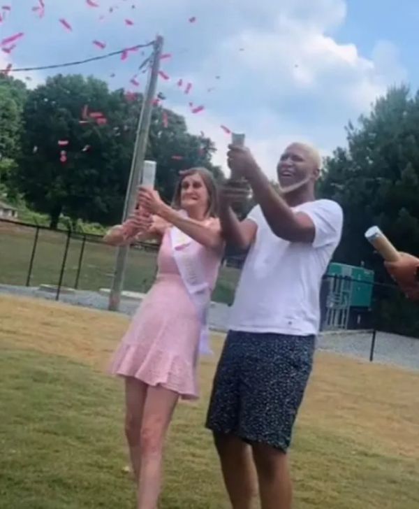 63-year-old grandma and her 26-year-old husband eagerly host gender reveal