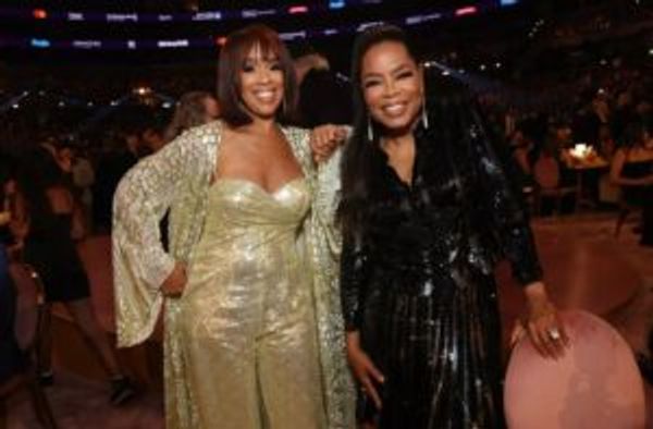 King and Winfrey celebrating together