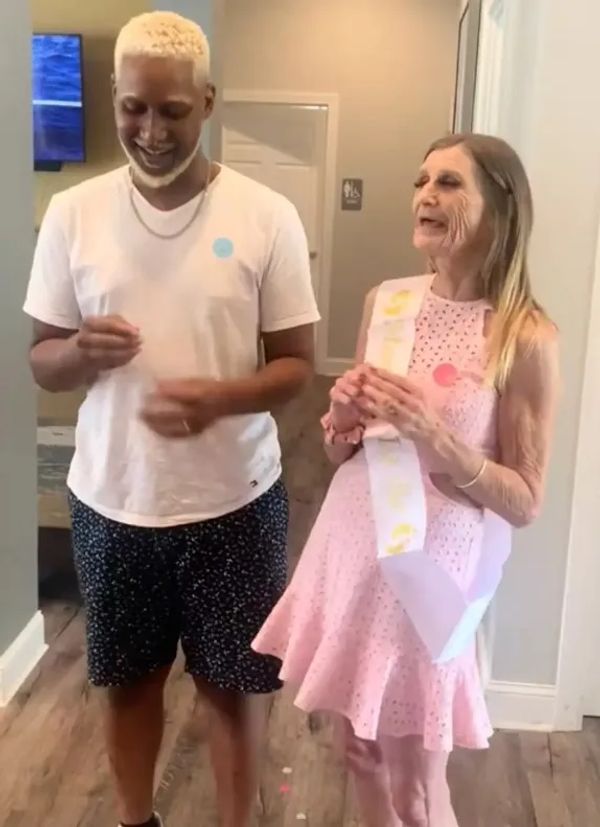 63-year-old grandma and her 26-year-old husband eagerly host gender reveal