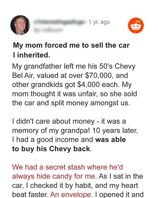 Mother Forced Son to Sell the Car He Inherited – He Buys It Back and Finds His Grandfather’s Hidden Secret