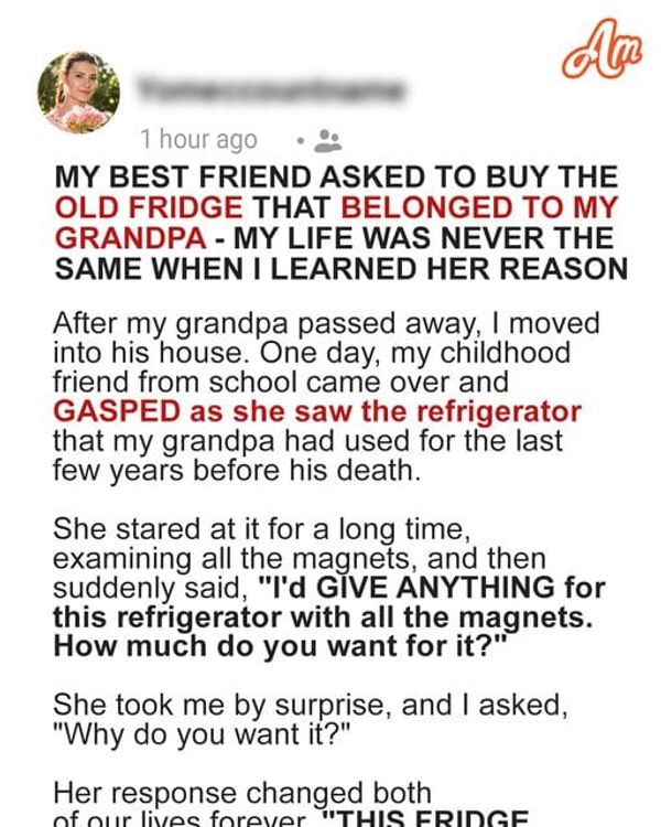 My Best Friend Revealed a Surprising Connection to My Grandpa Through His Old Fridge