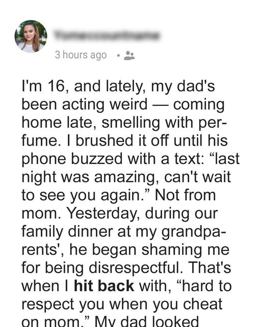 16-Year-Old Drops Ultimate Truth Bomb on Cheating Dad at Family Dinner