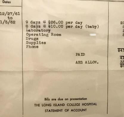 Old Hospital Bills Highlight Just How Cheap Having a Baby Used to Be